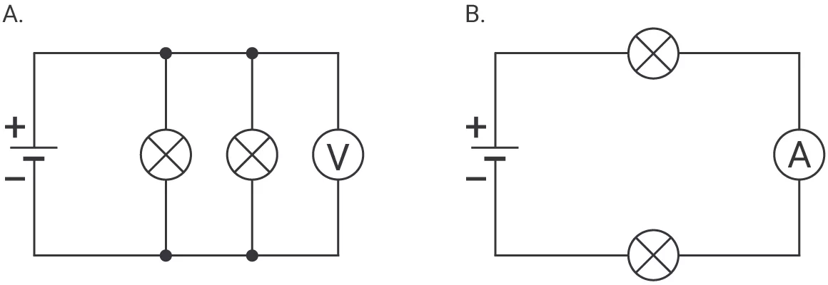 Przykładowe schematy połączenia równoległego i szeregowego.