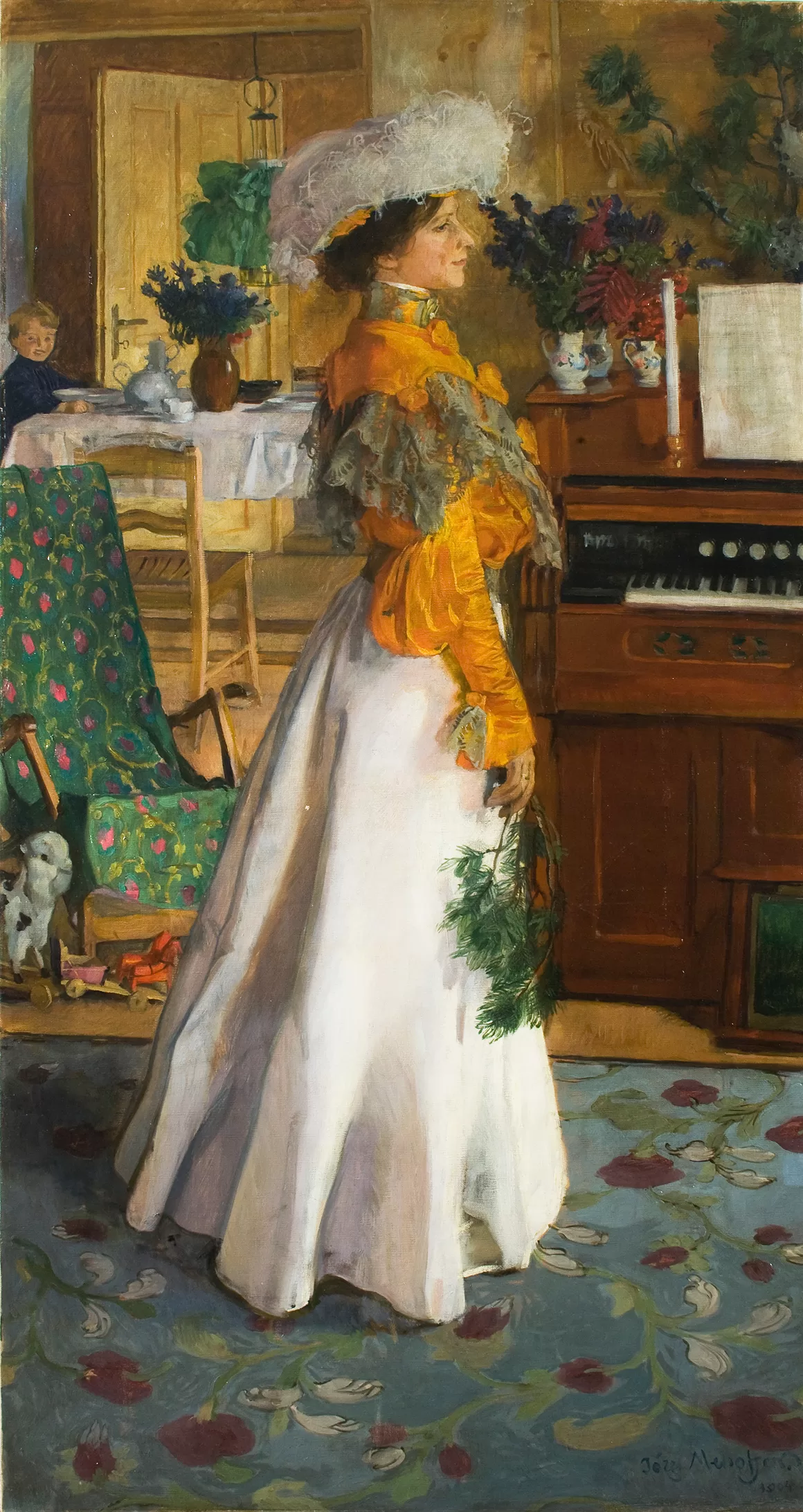 Obraz: Józef Mehoffer, „Portret żony”, 1904