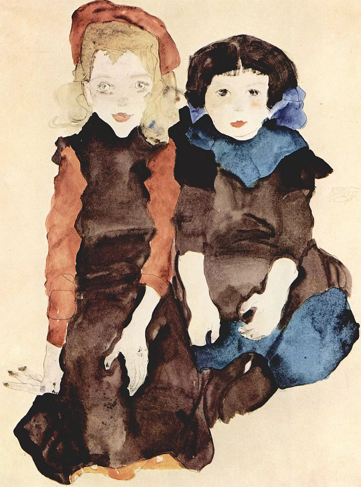 Obraz: Egon Schiele, „Dziewczynki”, 1911