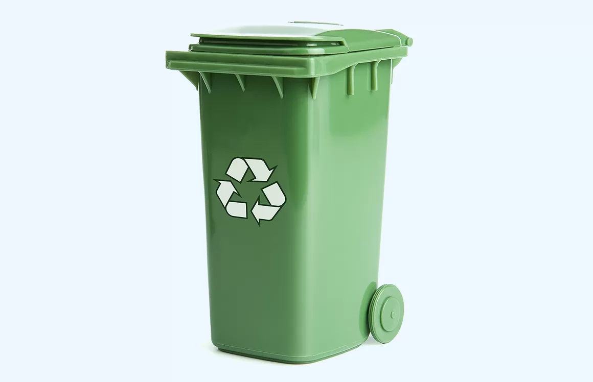 zielony pojemnik na odpady