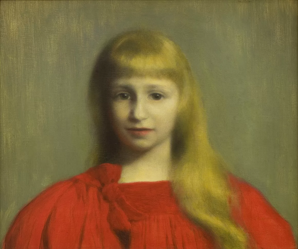 Obraz: Józef Pankiewicz, „Dziewczynka w czerwonej sukni”, 1897