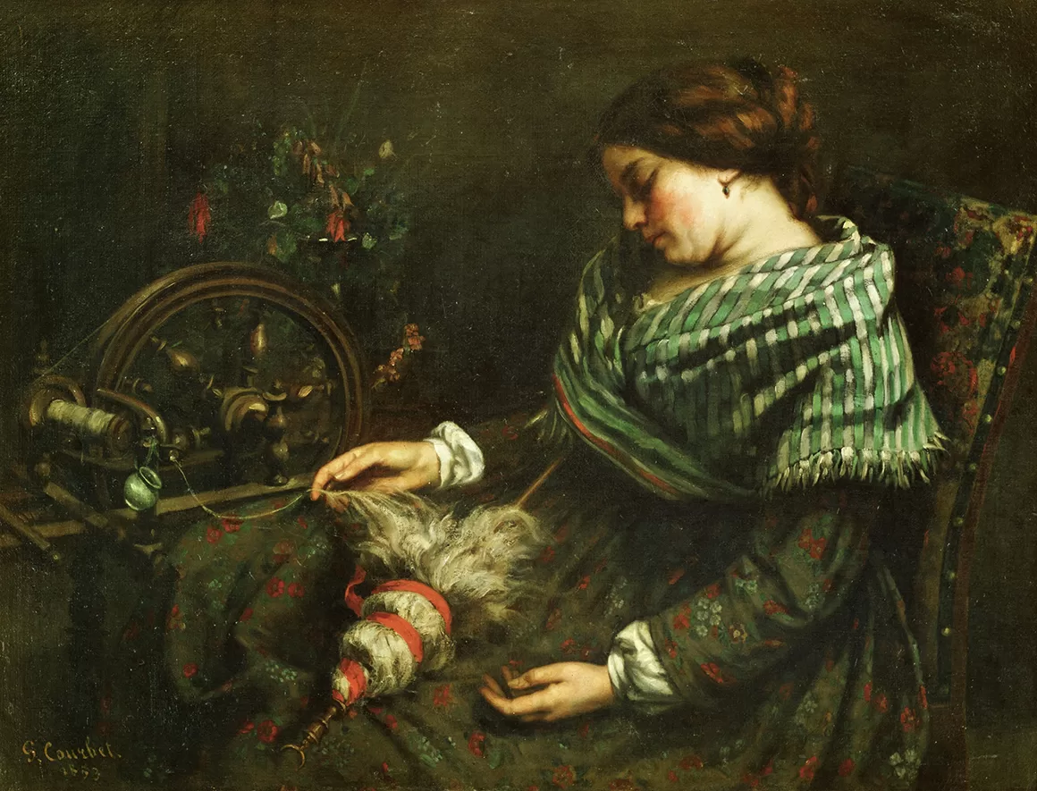 Reprodukcja: Gustave Courbet, „Śpiąca prządka”, 1853