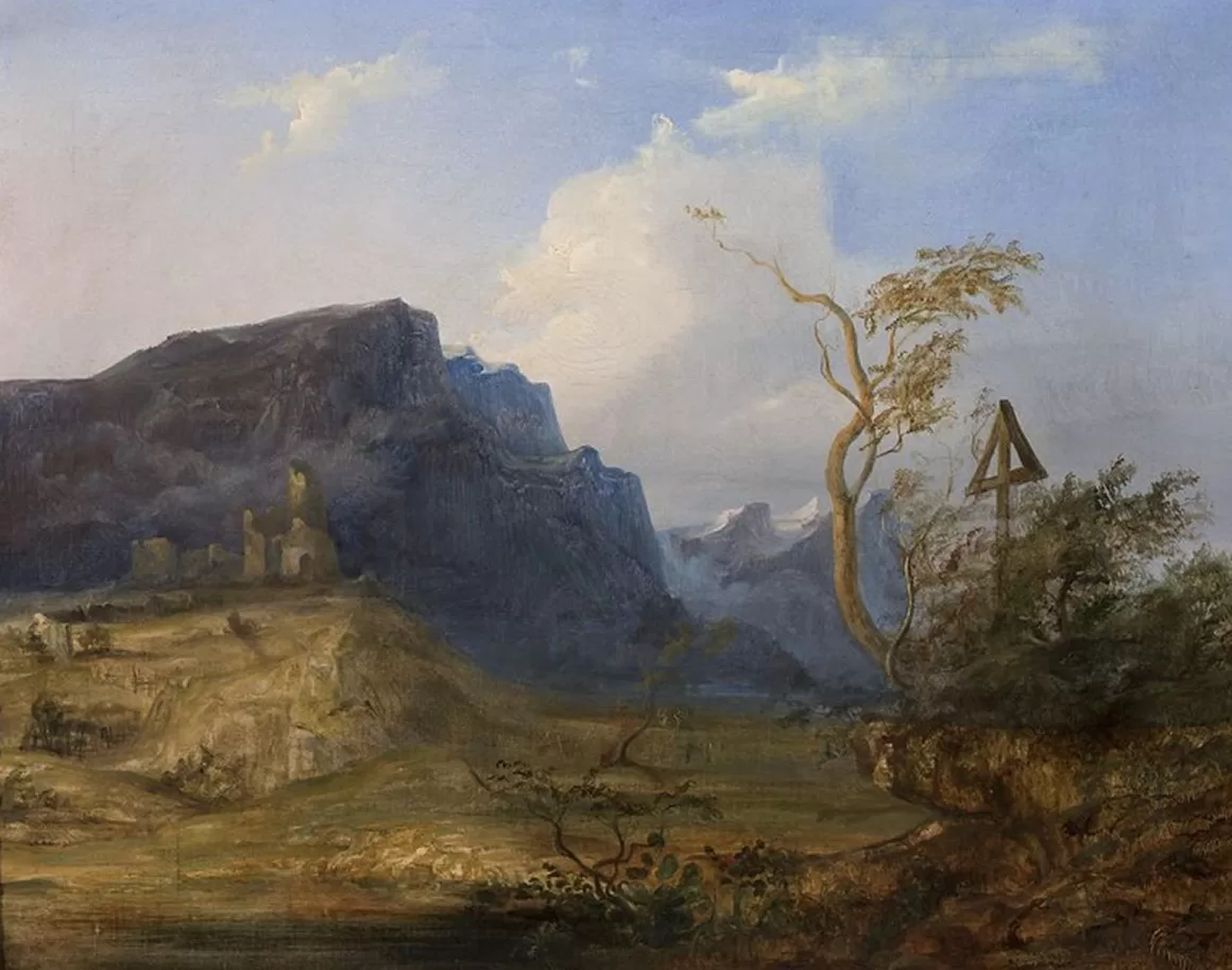 Obraz: Jan Nepomucen Głowacki, „Pejzaż górski”, ok. 1840 