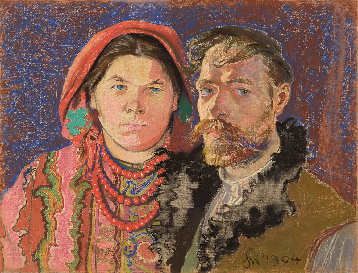 Obraz: Stanisław Wyspiański, „Autoportret z żoną”, 1904
