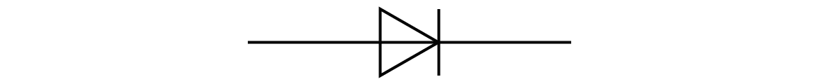 Rysunek przedstawiający graficzny symbol diody