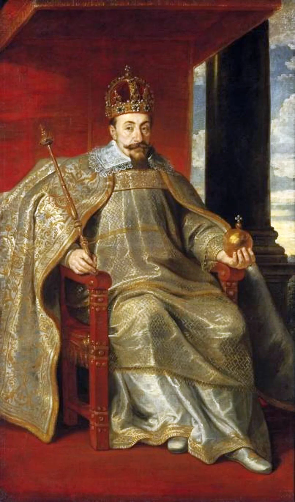 Portret Zygmunta III Wazy w szatach koronacyjnych z I połowy XVII w. fotografia